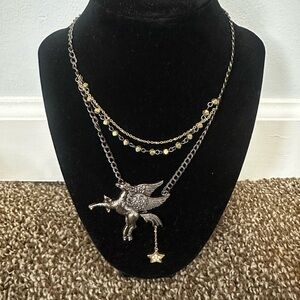 Betsey Johnson Pegasus Pendant Necklace